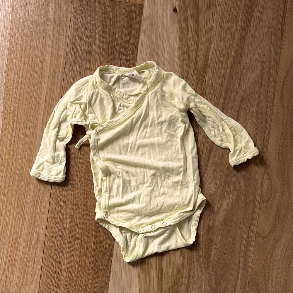 Kate Quinn Yellow Bamboo Kimono-Style Bodysuit